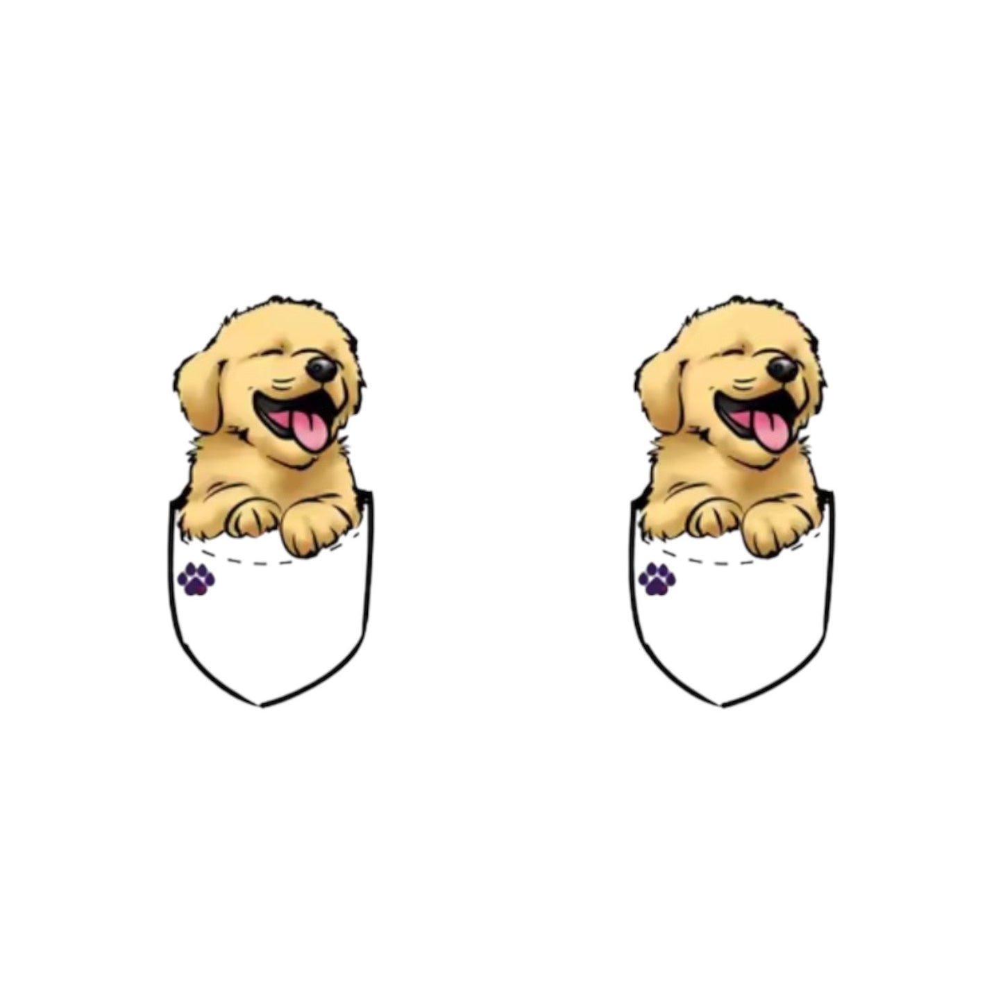 Golden Puppy in Pocket Studs