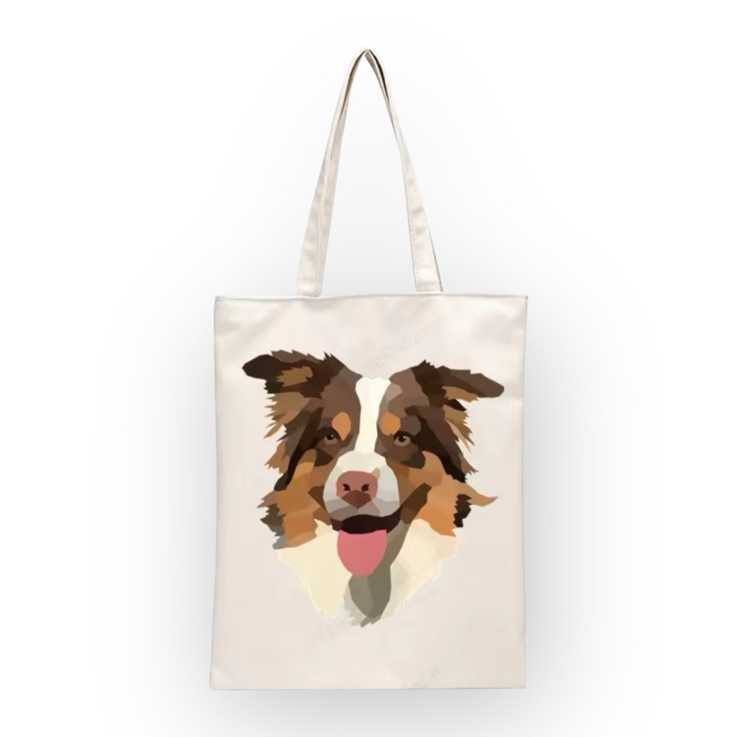 Smiling Border Collie (Brown) Tote