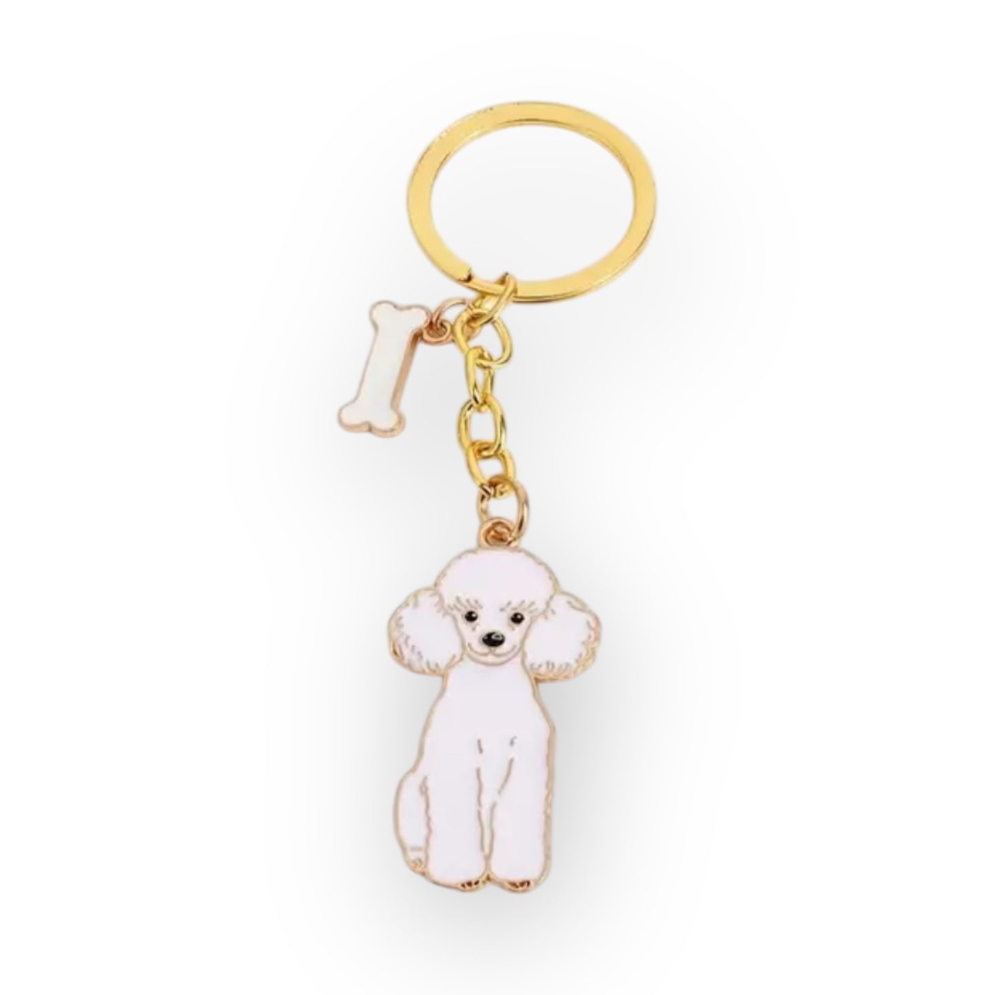 The Poodle Keyring (White)