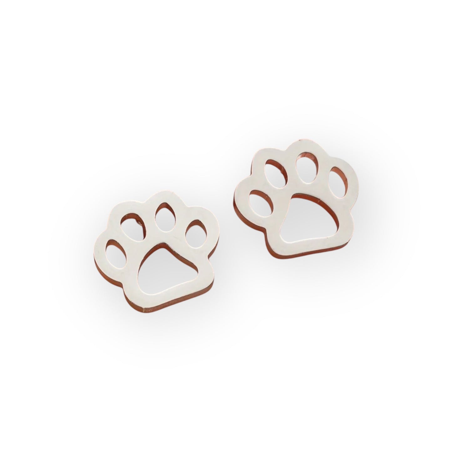 Silver Paw Studs