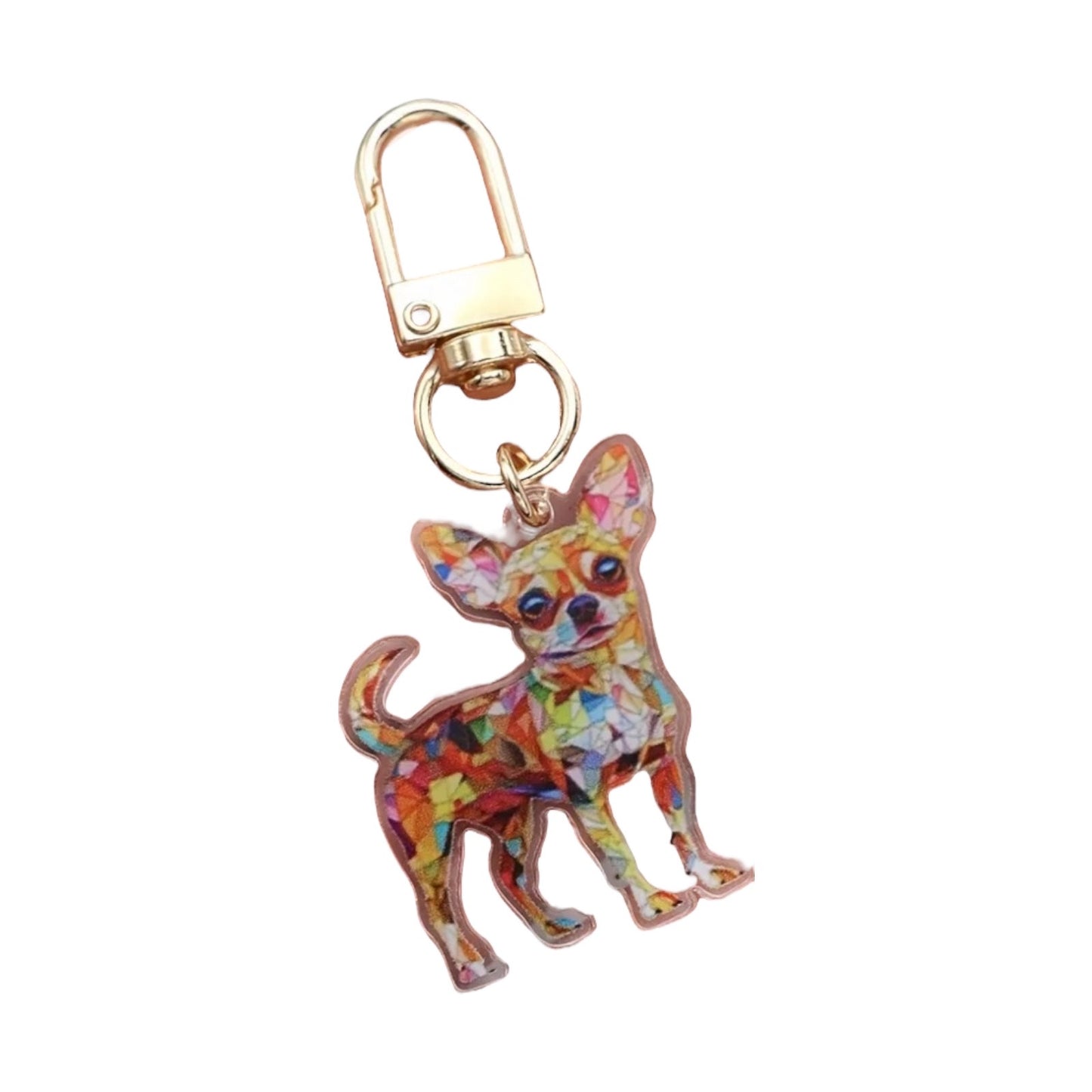 Colourful Chihuahua Keyring