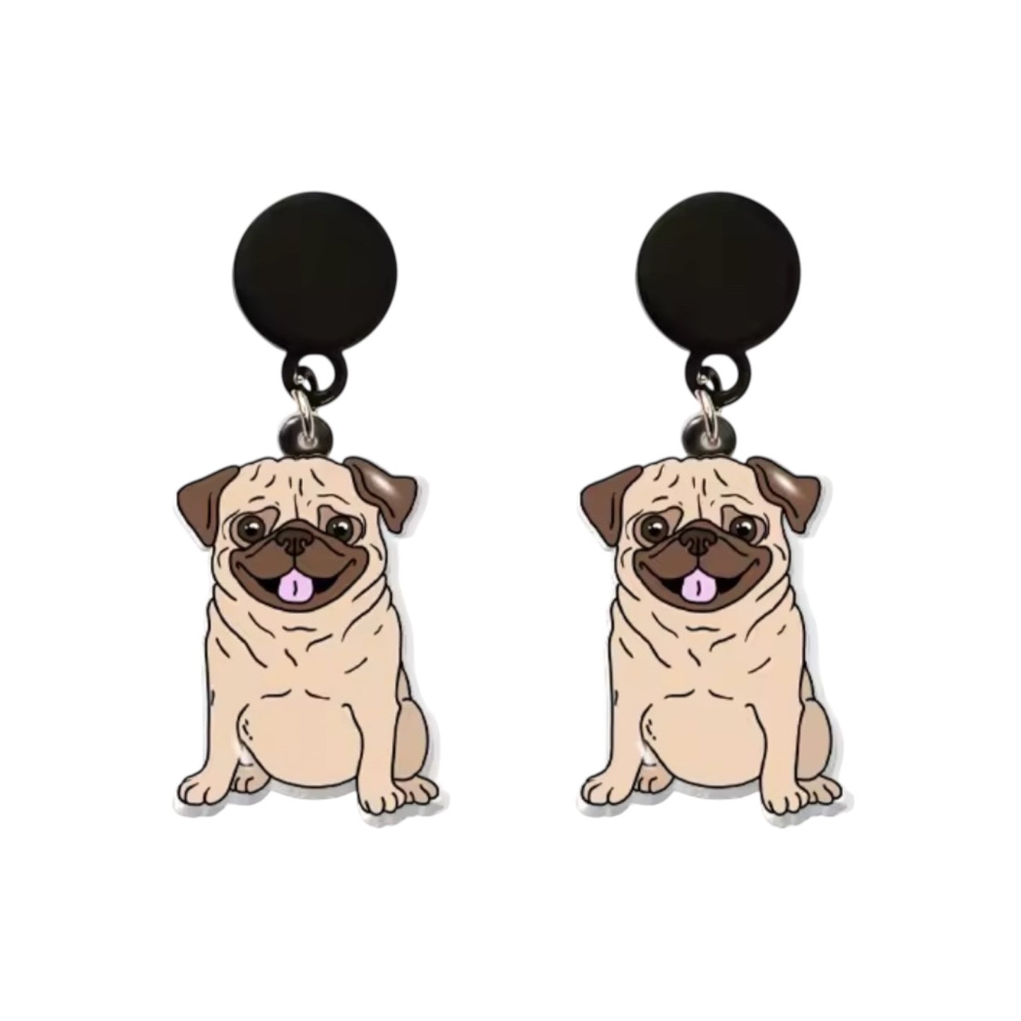 Pug Earrings