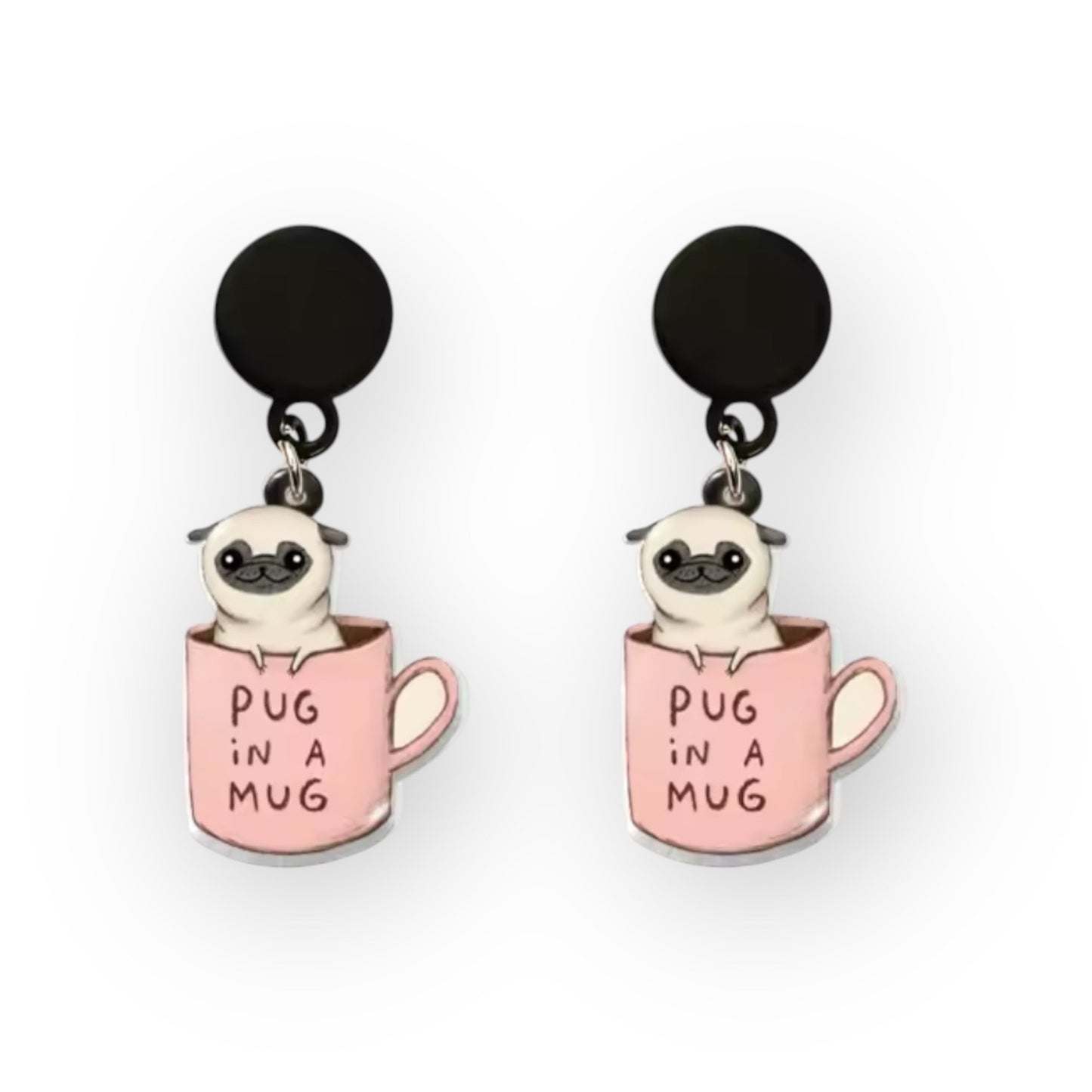 Pug in a Mug Earrings