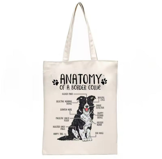 Anatomy of a Border Collie Tote Bag
