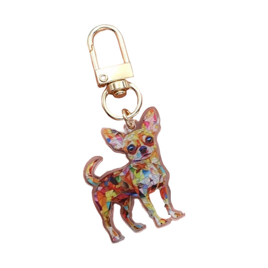Colourful Chihuahua Keyring