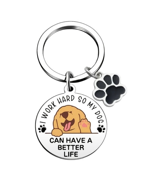 Work Hard Keyring