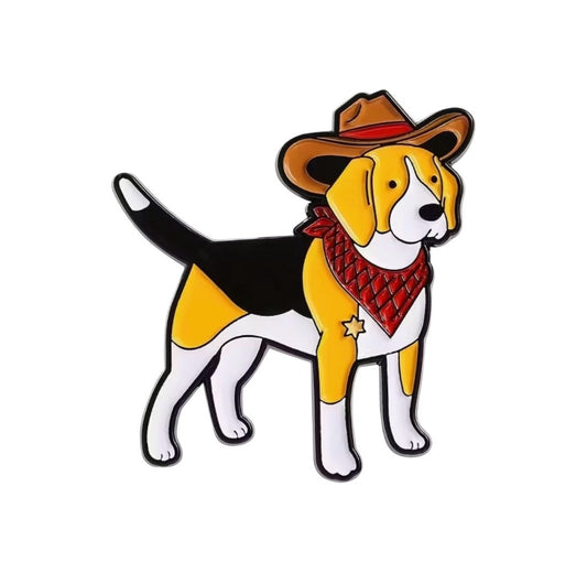 Cowboy Beagle Pin
