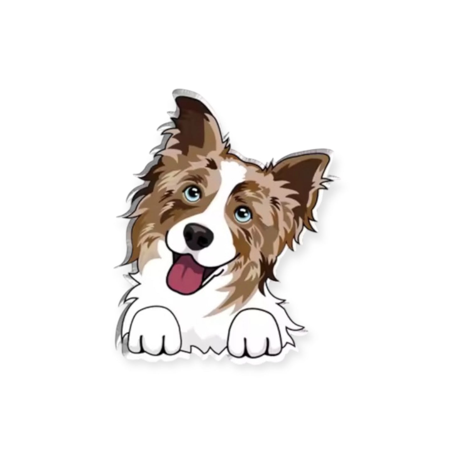 Border Collie Head Tilt Pin (Merle)