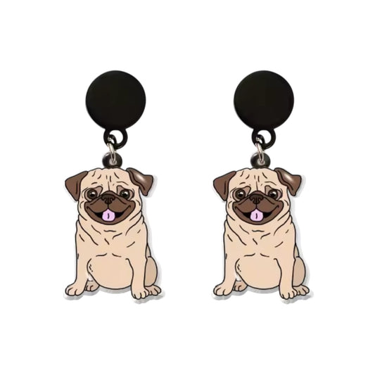 Pug Earrings