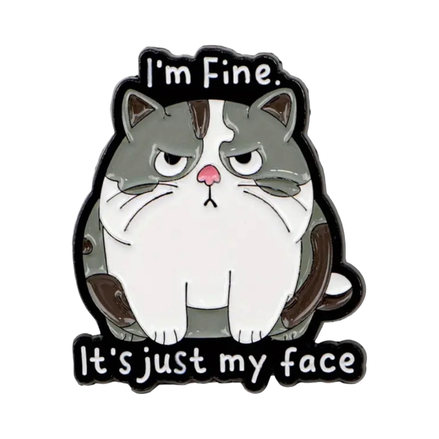 Resting Cat Face Pin